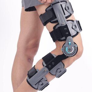 Hinged Post OP Knee Brace, ROM Knee Immobilizer Leg Braces Orthopedic Patella
